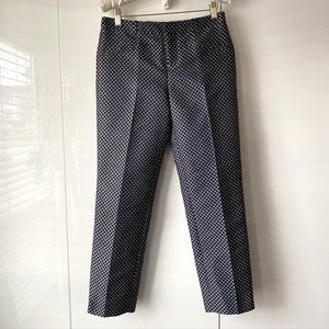 NWT Club Monaco Ali Crop Pants Blue Print 0